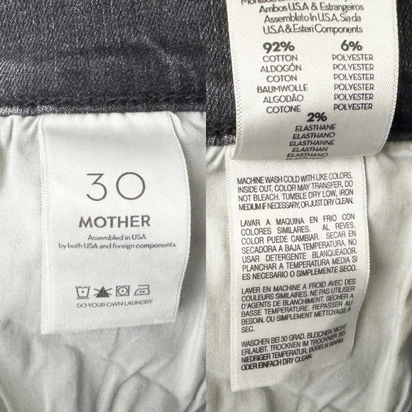 NWT Mother High Waisted Rascal Slice Undone Straight Leg Jeans Friday The 13th - Picture 8 of 11